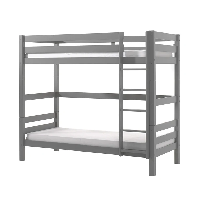 Lit Superposé 90x200 Hauteur 180 cm Sommier Inclus Vipack Pino Gris