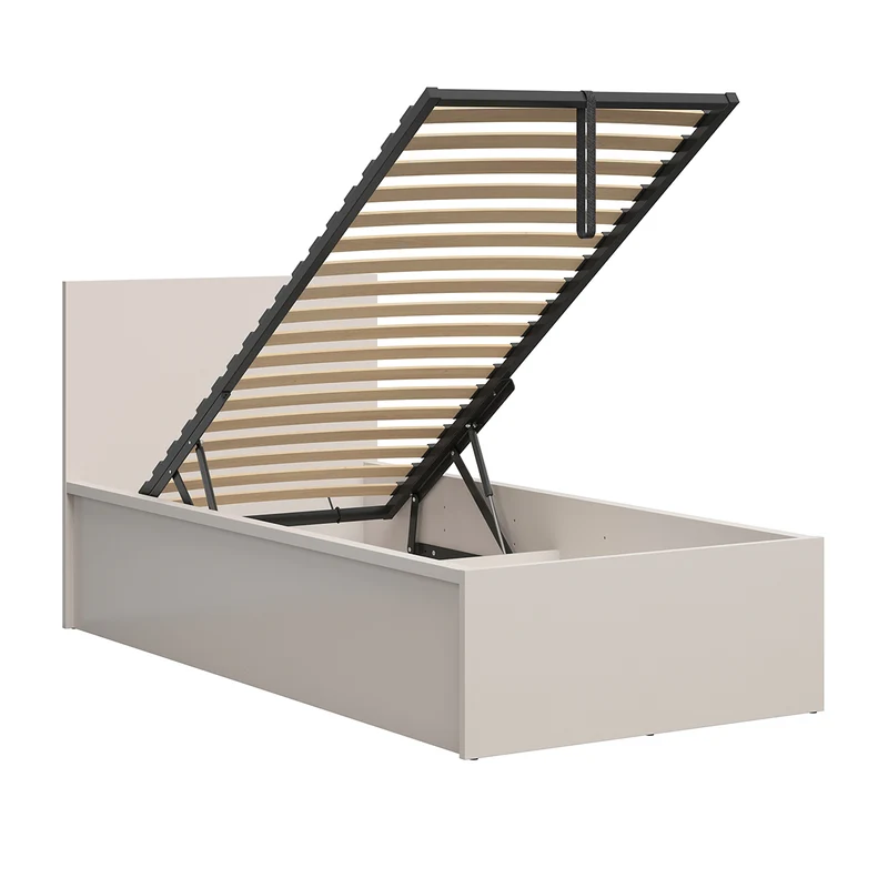 Lit coffre 90x200 sommier inclus Edwin Cachemire