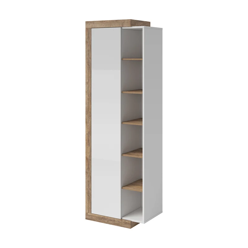 Armoire 1 porte Azior Blanc et Bois