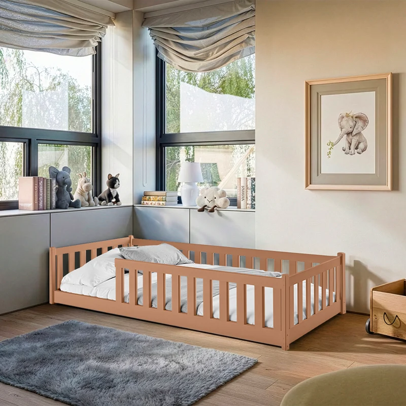 Lit au sol 80x160 sommier inclus Maya Marron