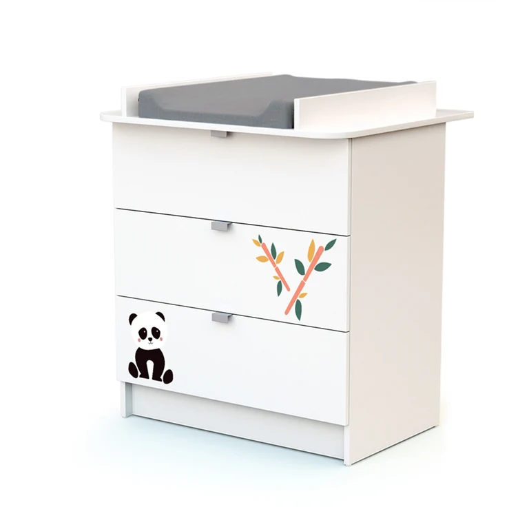 Commode 3 tiroirs avec plan à langer AT4 Webaby Panda