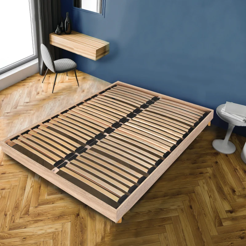 Sommier sur pied 140x190 26 lattes Izar Bois blanchi