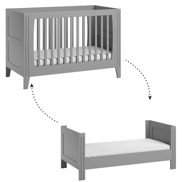 Lit bébé évolutif Vox Milenne Gris