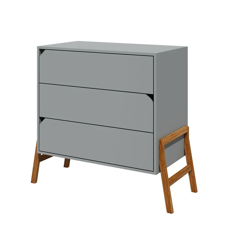 Commode 3 tiroirs Bellamy Lotta Gris