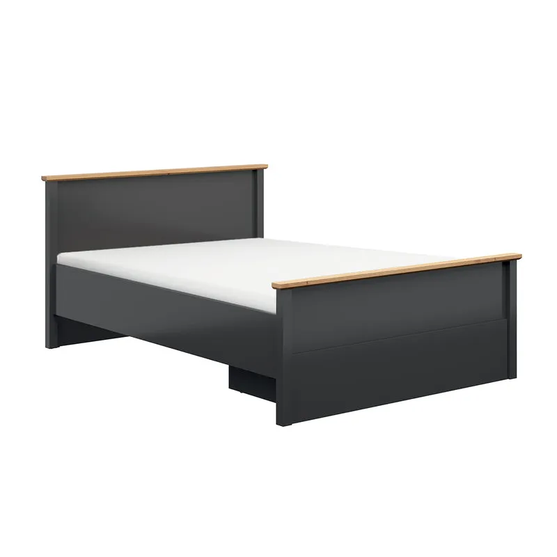 Lit 140x200 Duck Gris anthracite et Bois