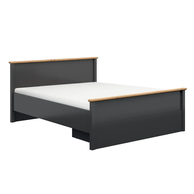 Lit 160x200 Duck Gris anthracite et Bois
