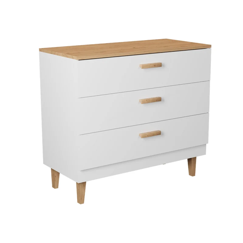 Commode 3 tiroirs Denver - Blanc