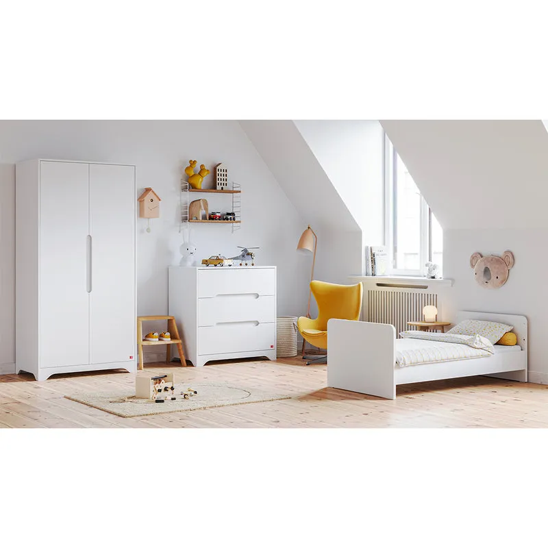 Chambre complète lit évolutif 70x140 commode à langer et armoire 2 portes Vox Ova Blanc