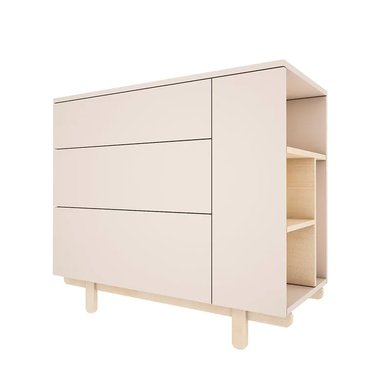 Commode 3 tiroirs Wood Luck Romy - Cachemire