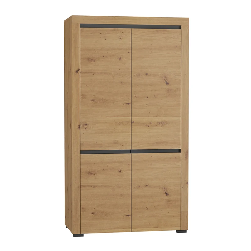Armoire 2 portes LED inclus Kasla Bois et Anthracite