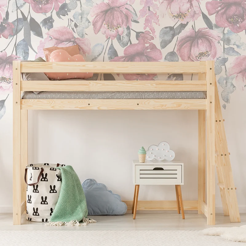 Lit mi-hauteur 90x200 sommier inclus Mark Bois