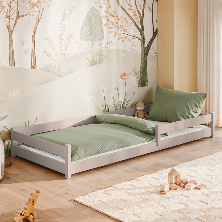 Lit au sol 90x190 sommier inclus Lily Cachemire