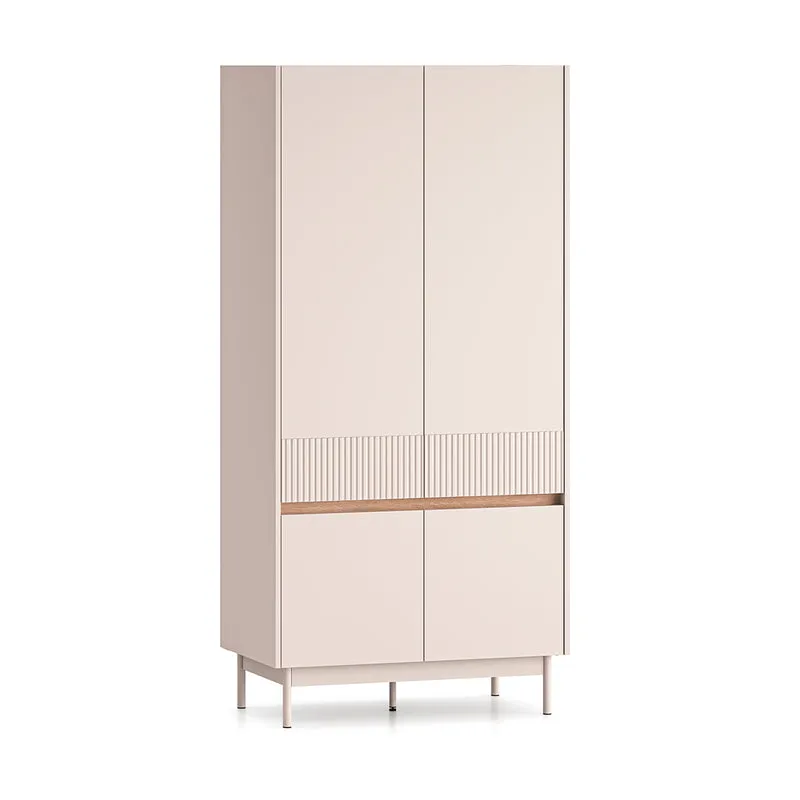 Armoire 4 portes Connie Cachemire et Bois