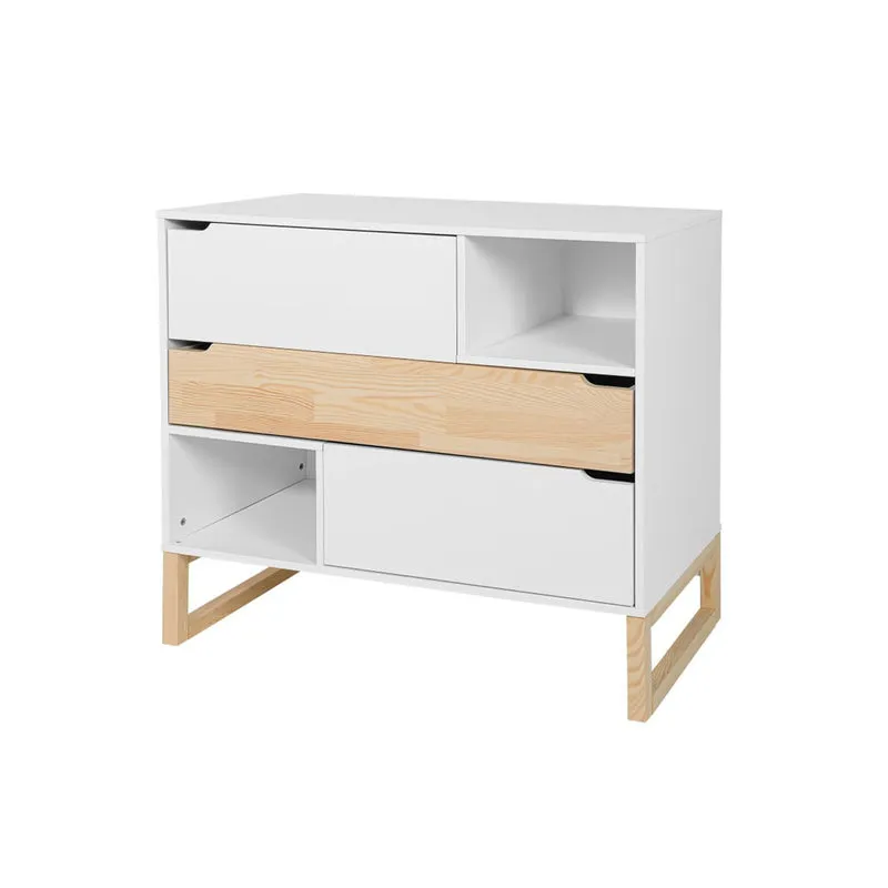 Commode 3 tiroirs Bellamy Juliette Blanc et bois