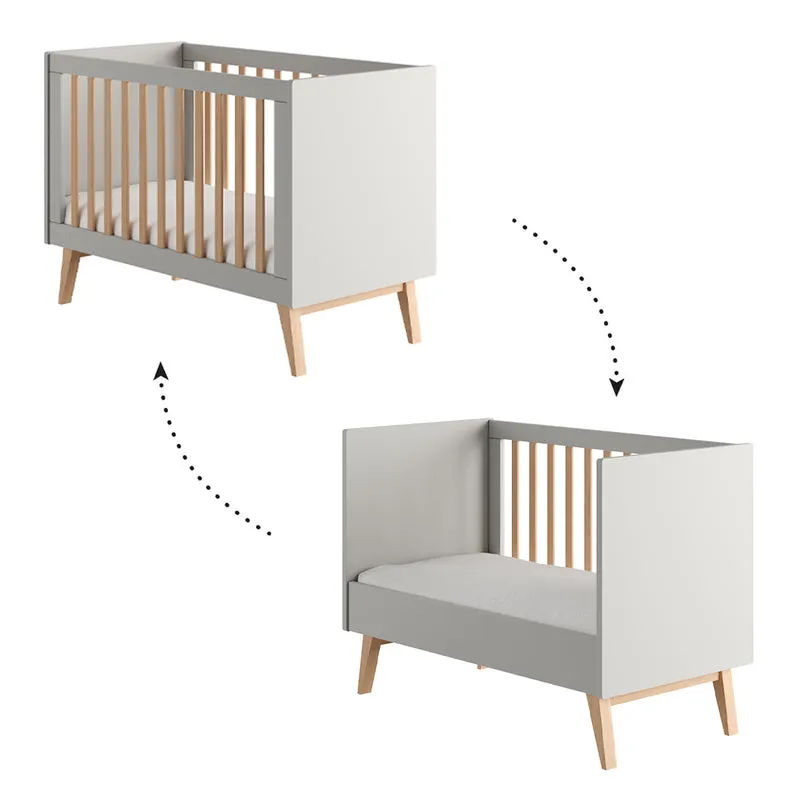 Lit évolutif 60x120 Pinio Swing Gris et bois