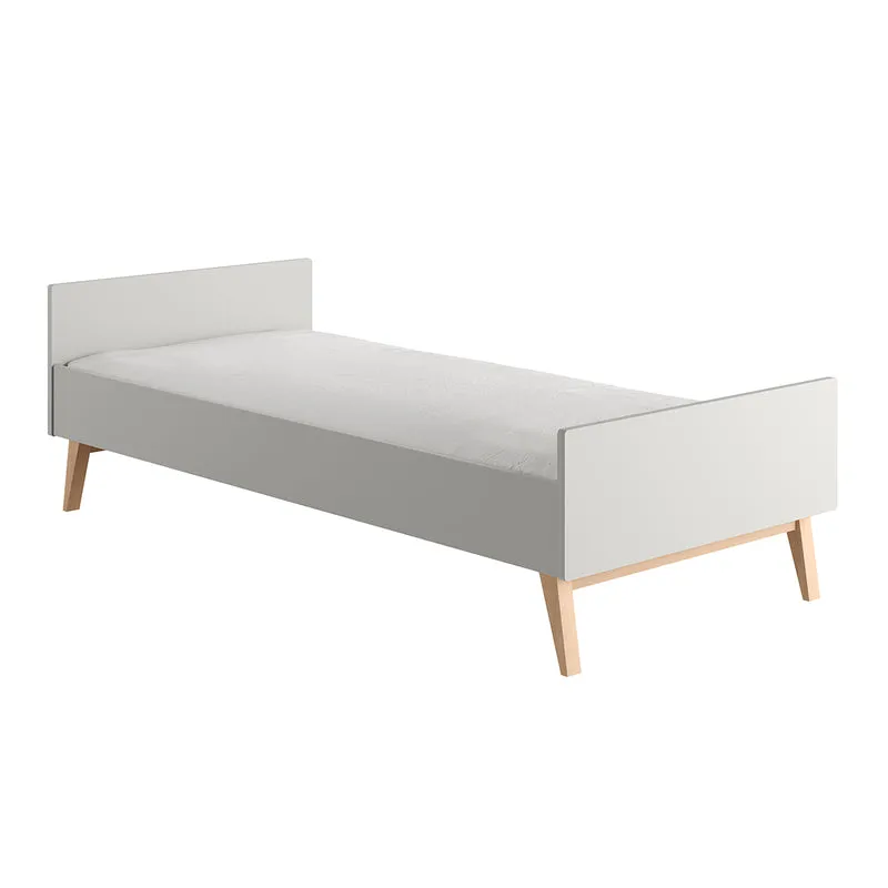 Lit 90x200 sommier inclus Pinio Swing Gris et bois