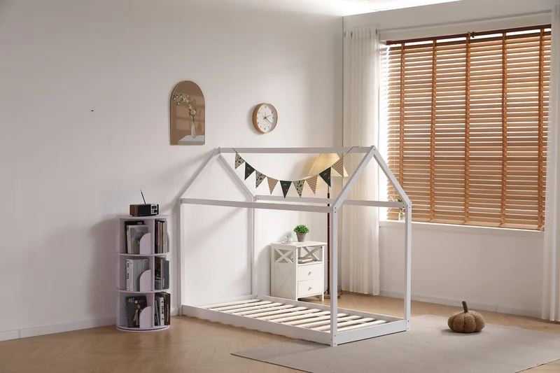 Lit cabane ROBINSON en bois 90x190 cm avec sommier intégré