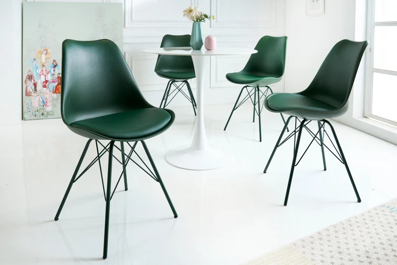 Lot de 2x chaises rétro SCANDINAVIA MEISTERSTÜCK vert foncé