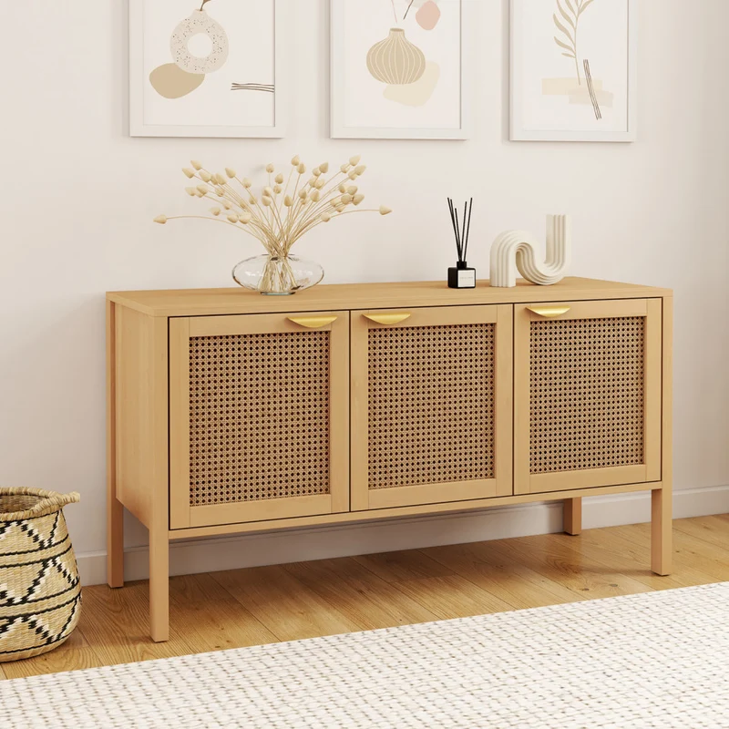 Buffet Eve 3 portes en cannage L110cm