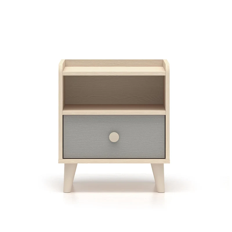 Chevet 1 tiroir Alycia Beige et Gris