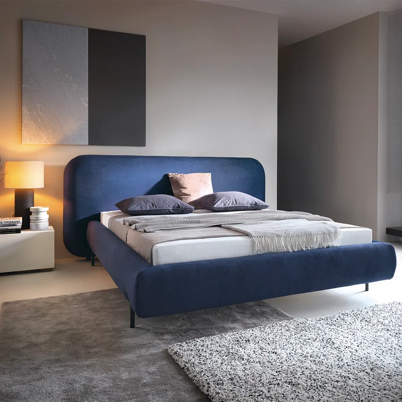 Lit coffre 180x200 sommier inclus Tobias Bleu