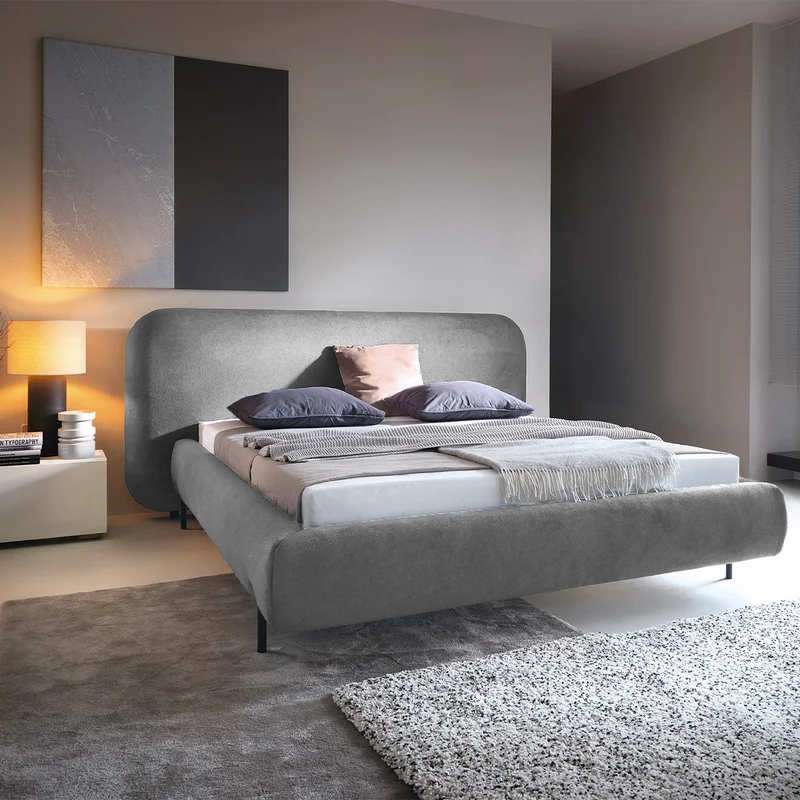 Lit coffre 180x200 sommier inclus Tobias Gris