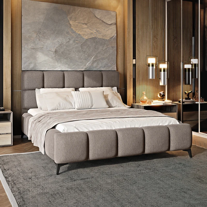 Lit coffre 160x200 sommier inclus Mira Beige