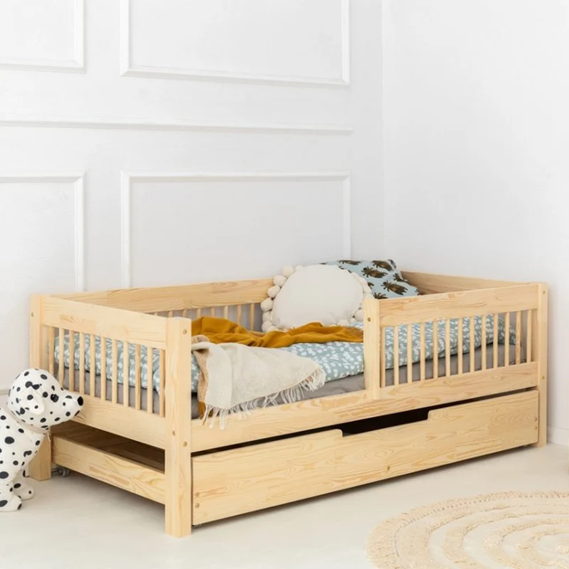 Lit 90x190 sommier et tiroir inclus Ariette Bois