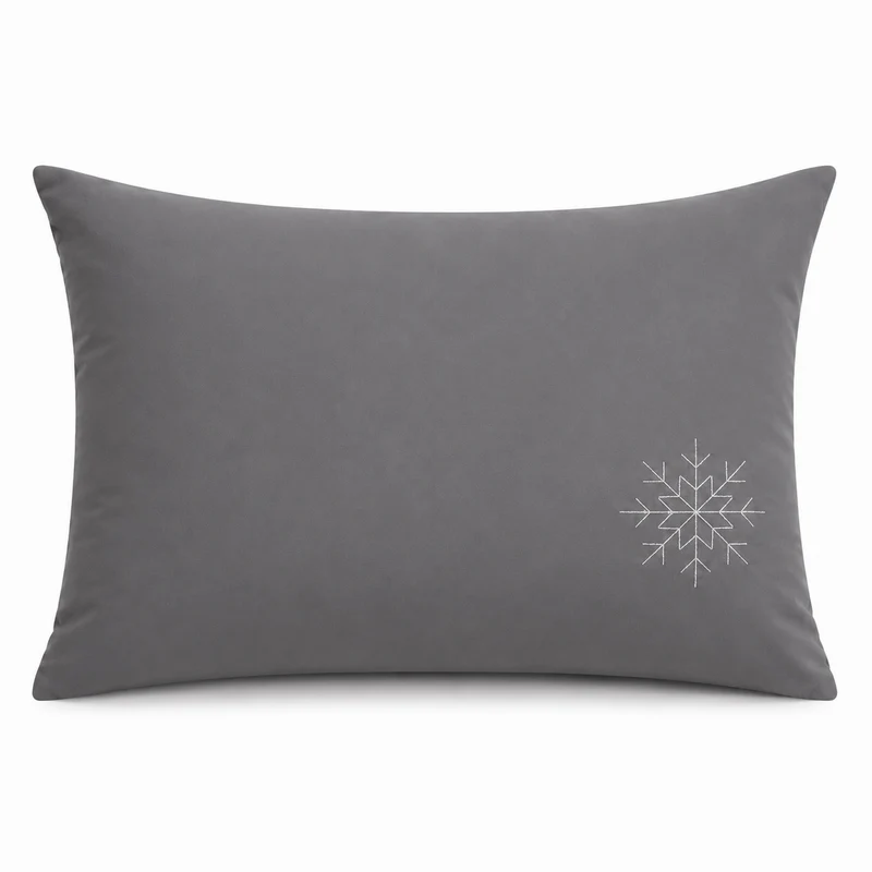 Taie d'oreiller 50 x 70 cm neige ardoise