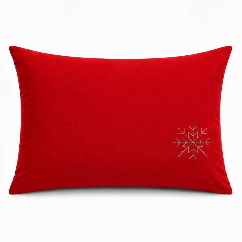 Taie d'oreiller 50 x 70 cm neige coquelicot