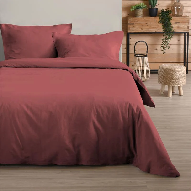Housse de couette 240 x 220 cm grenache