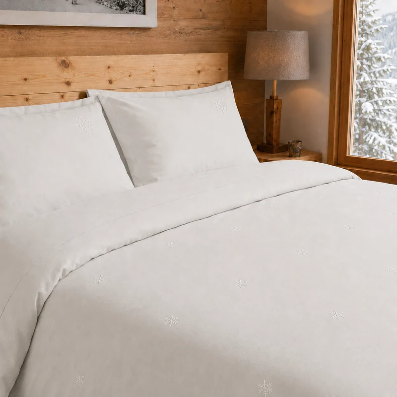 Housse de couette 260 x 240 cm neige neige | Flocons de nuit