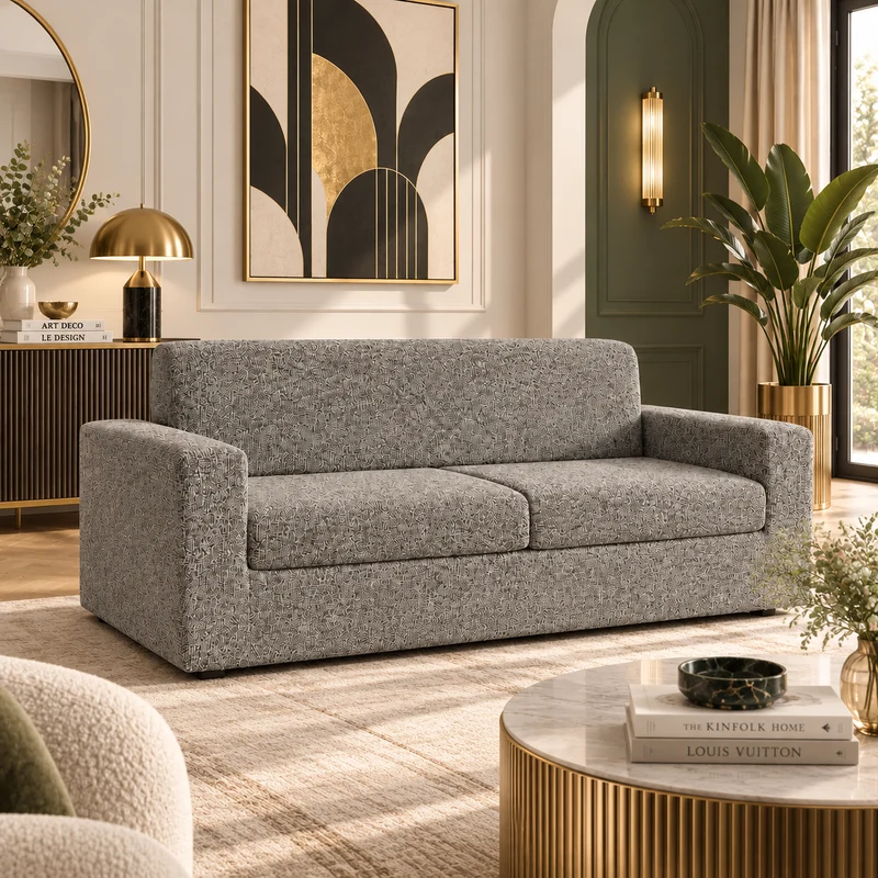 Canapé convertible avec matelas mémoire de forme gris - Collection canape lit