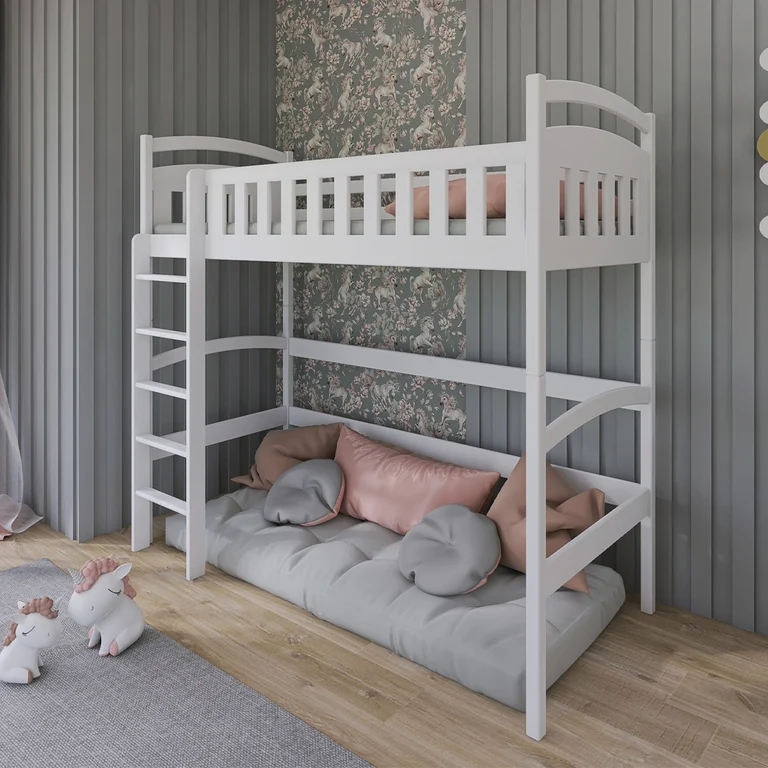 Lit mi-hauteur 90x200 sommier inclus Camille Blanc