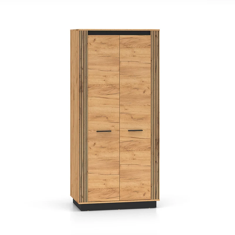 Armoire 2 portes Solal Bois et Noir