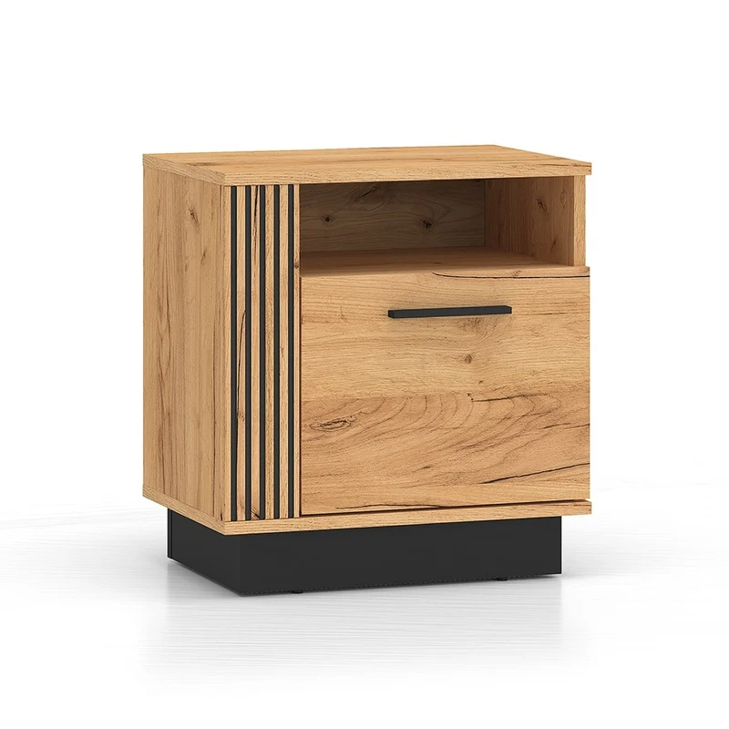 Chevet 1 porte Solal Bois et Noir