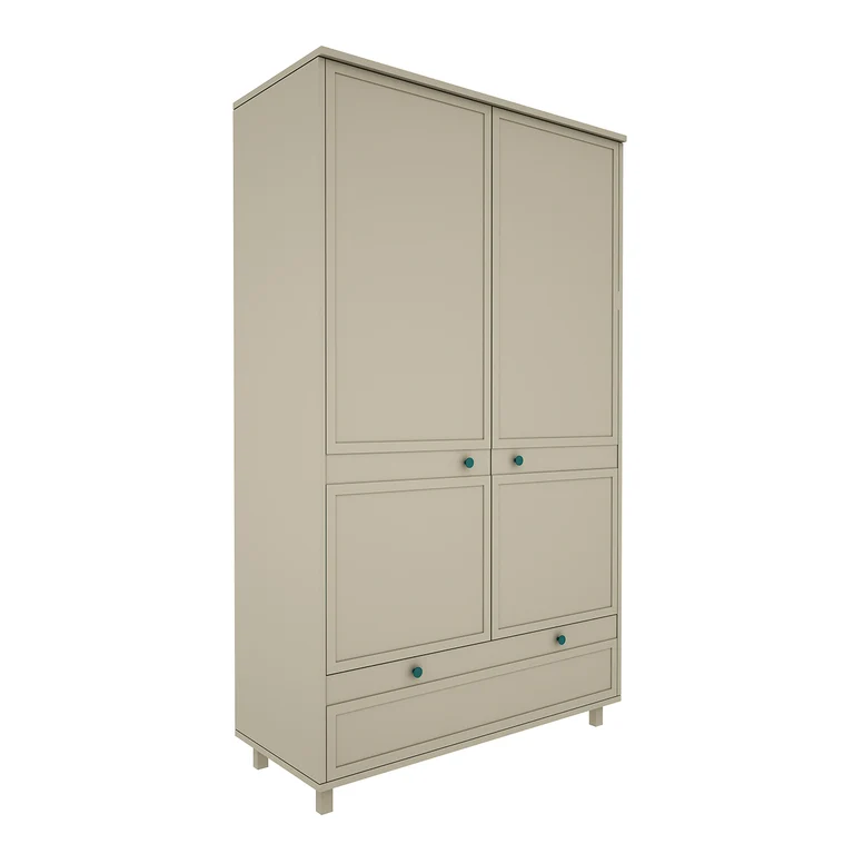 Armoire 2 portes 1 tiroir Wood Luck Gabriel - Vert Eucalyptus