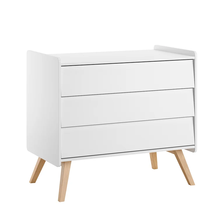 Commode 3 tiroirs Vox Vintage Blanc et Bois