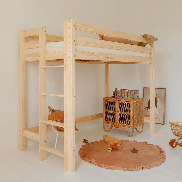 Lit mi-hauteur 90x190 sommier inclus Anaëlle Bois