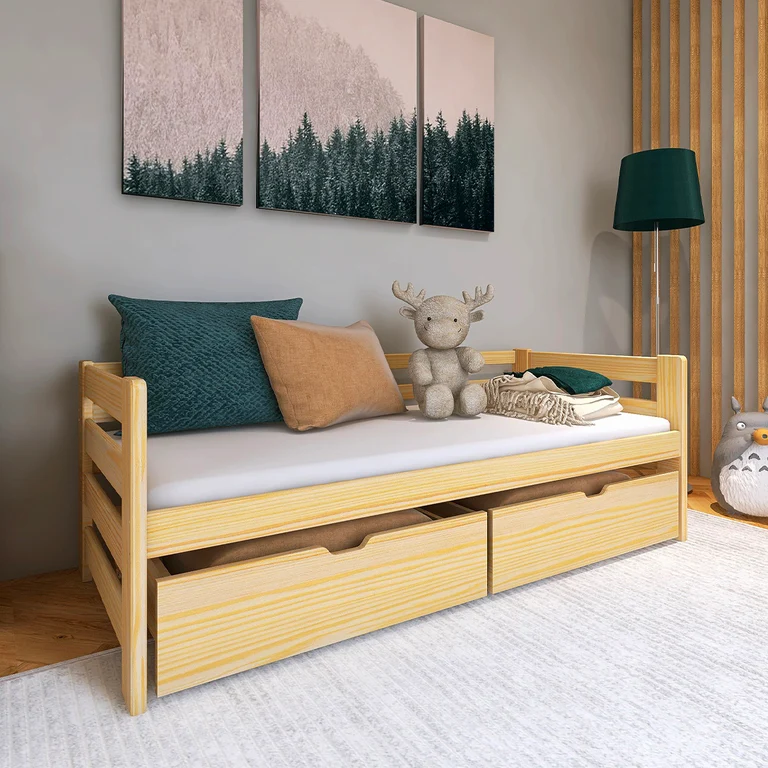 Lit 90x190 sommier et tiroirs inclus Erwan Bois