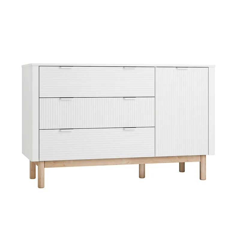 Commode 3 tiroirs 1 porte Pinio Miloo Blanc