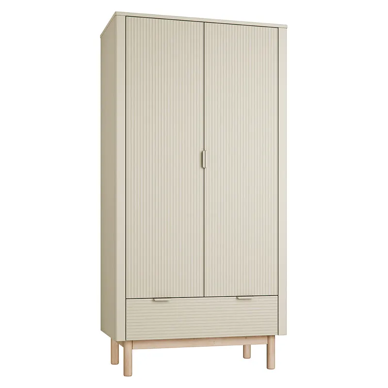 Armoire 2 portes 1 tiroir Pinio Miloo Champagne