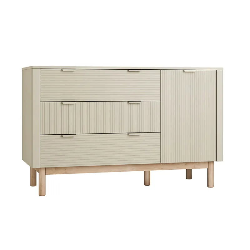Commode 3 tiroirs 1 porte Pinio Miloo Champagne