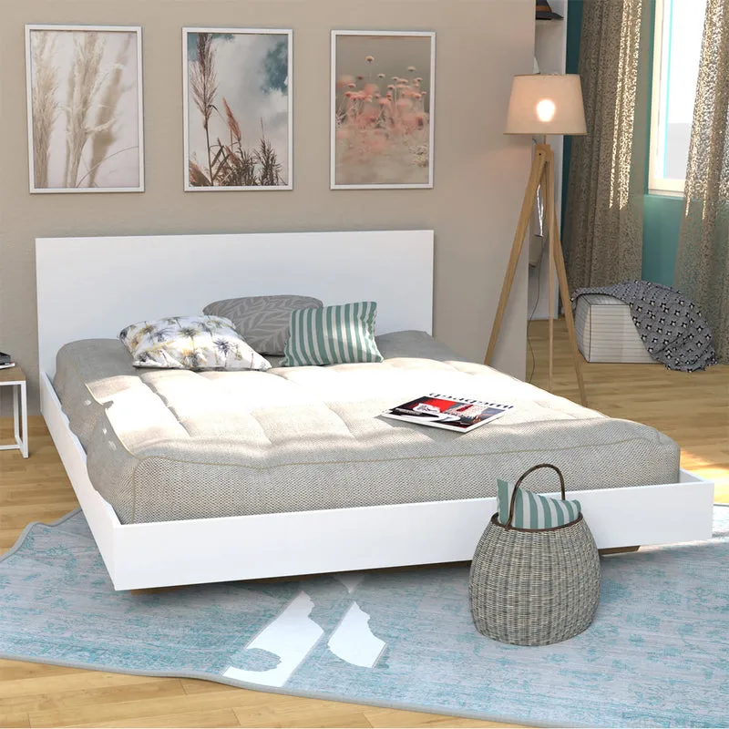 Lit 160x200 sommier inclus Cora Blanc