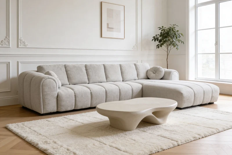 Canapé d'angle de Salon Effet Bubble ROMA - 350 x 195 cm