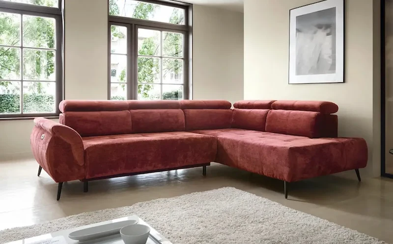Canapé d'angle Convertible Électrique GENÈVE II - 284 x 208 cm