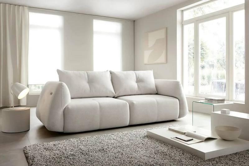 Canapé Droit Convertible avec Assise Électrique CAMARO - 254 x 115 cm