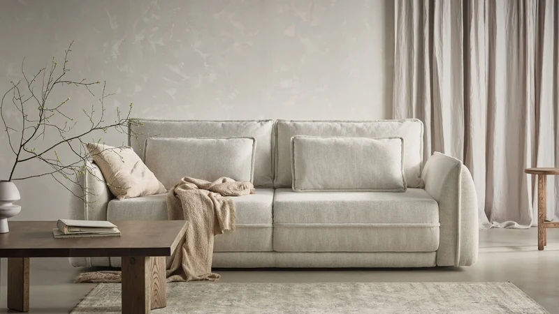 Canapé droit convertible avec rangement MOJITAS 3FBA - 253 x 120cm