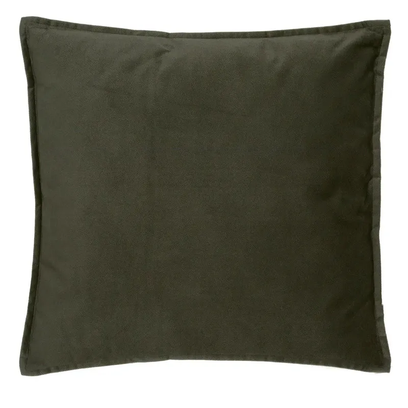 Coussin Lilou Vert kaki, 45x45 cm