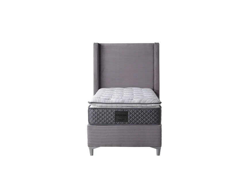 LIT COFFRE VENUS COTELE GRIS 90X190CM
